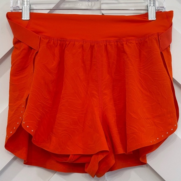NWT Lululemon Fast & Free High Rise Shorts 2" Insense Emboss Solar Orange Size 6 - Picture 2 of 8